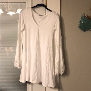 White long sleeve dress.